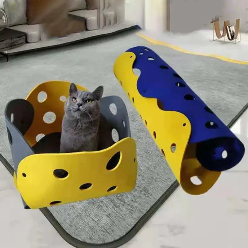 99 Shapes Splicing Cat Tunnel Felt Pom Nest Deformable Kitten Toy Collapsible Tube House DIY Interactive Pet Pusscat Beds Mats CHAT CHANCEUX