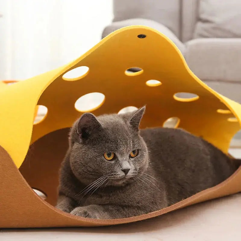 99 Shapes Splicing Cat Tunnel Felt Pom Nest Deformable Kitten Toy Collapsible Tube House DIY Interactive Pet Pusscat Beds Mats CHAT CHANCEUX